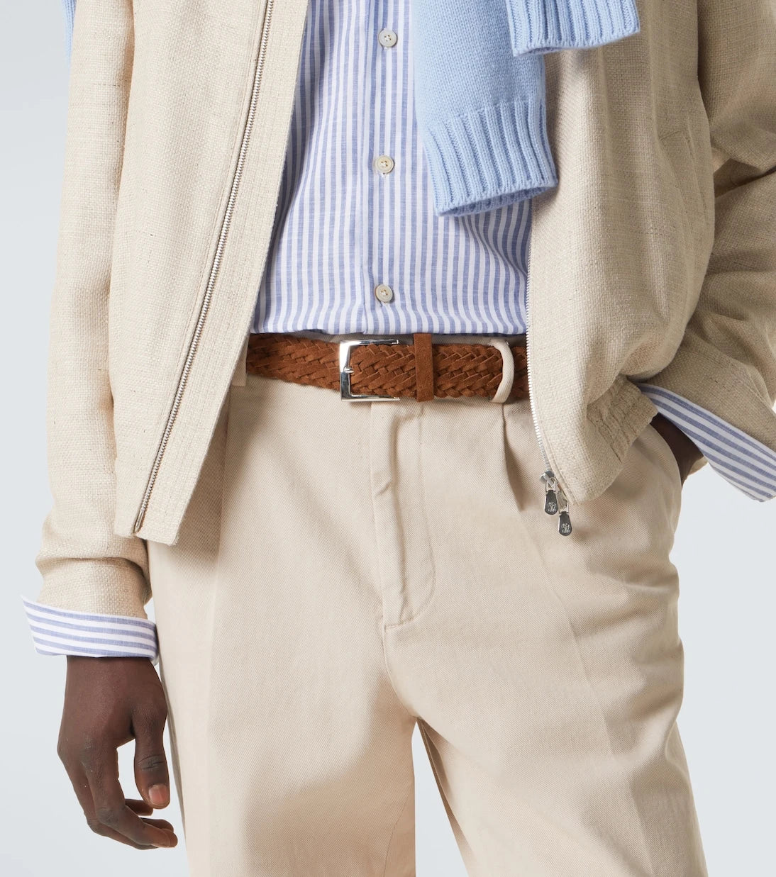 Kiton - Woven suede belt