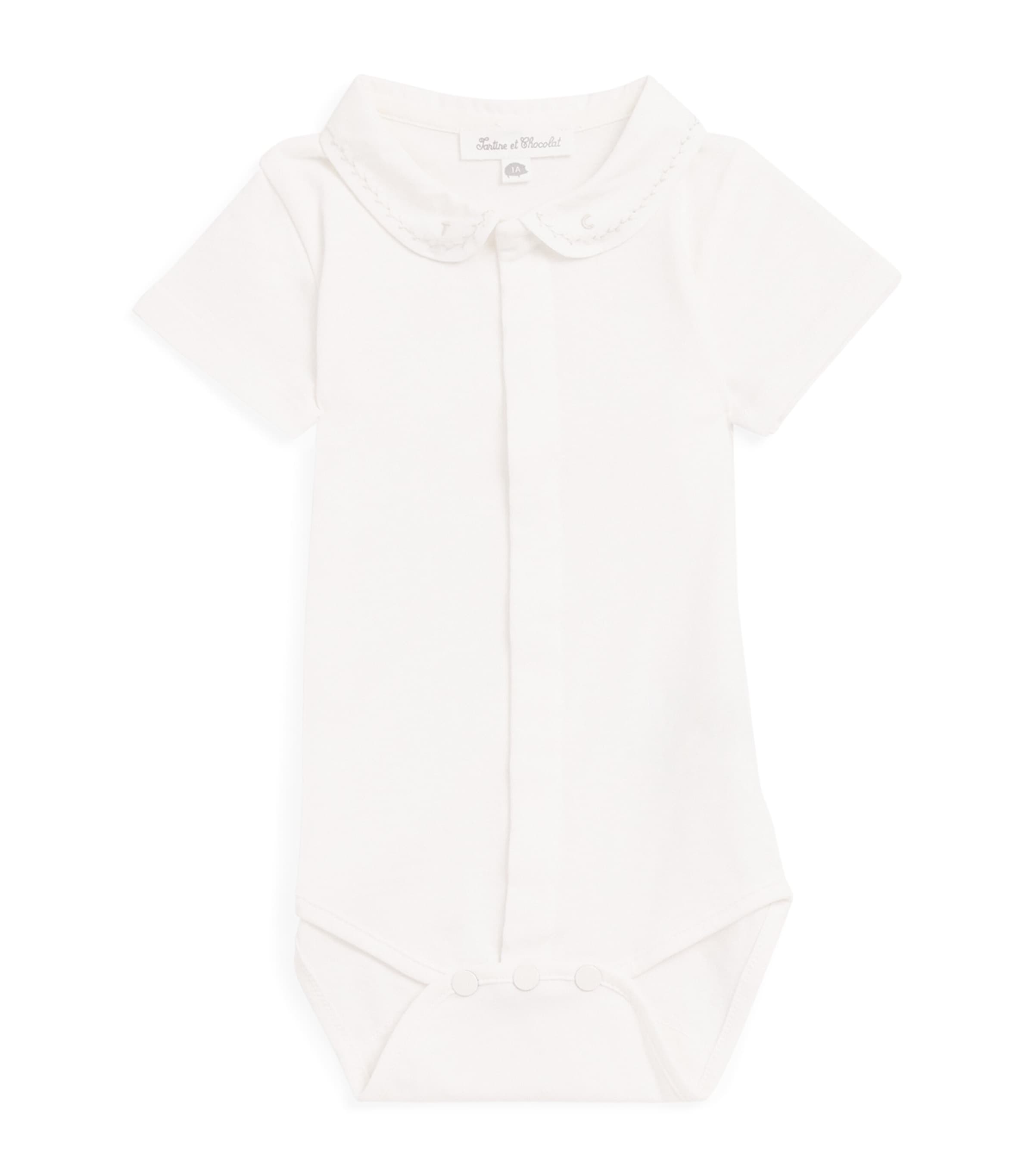 Cotton Peter Pan Collar Bodysuit (1-9 Months) 62BEIGE FONCÉ