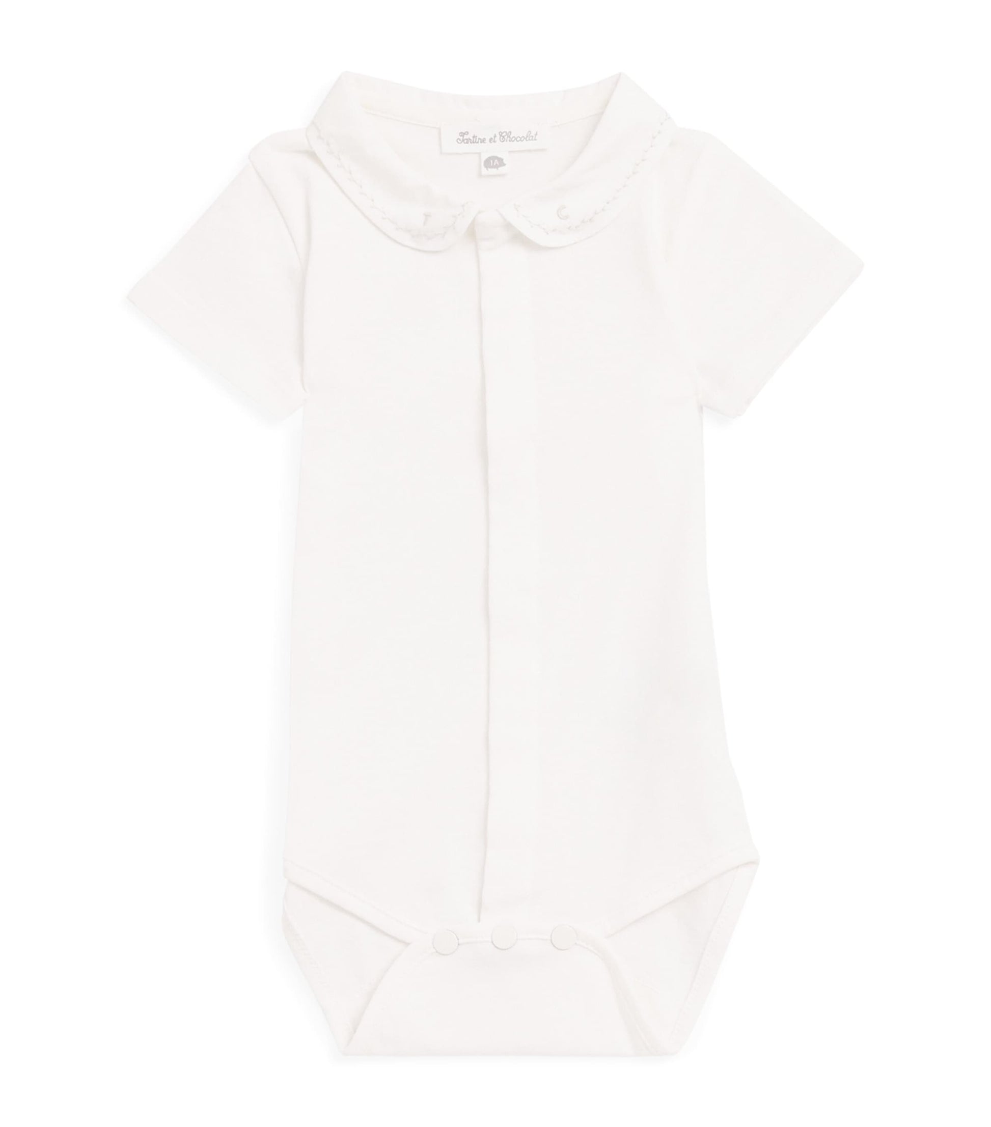 Cotton Peter Pan Collar Bodysuit (1-9 Months) 62BEIGE FONCÉ