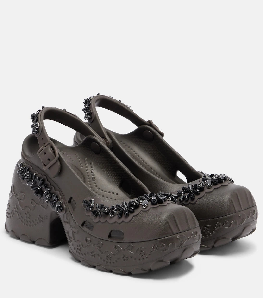 Simone Rocha - حذاء كروكس بكعب مزين ومفتوح من الخلف