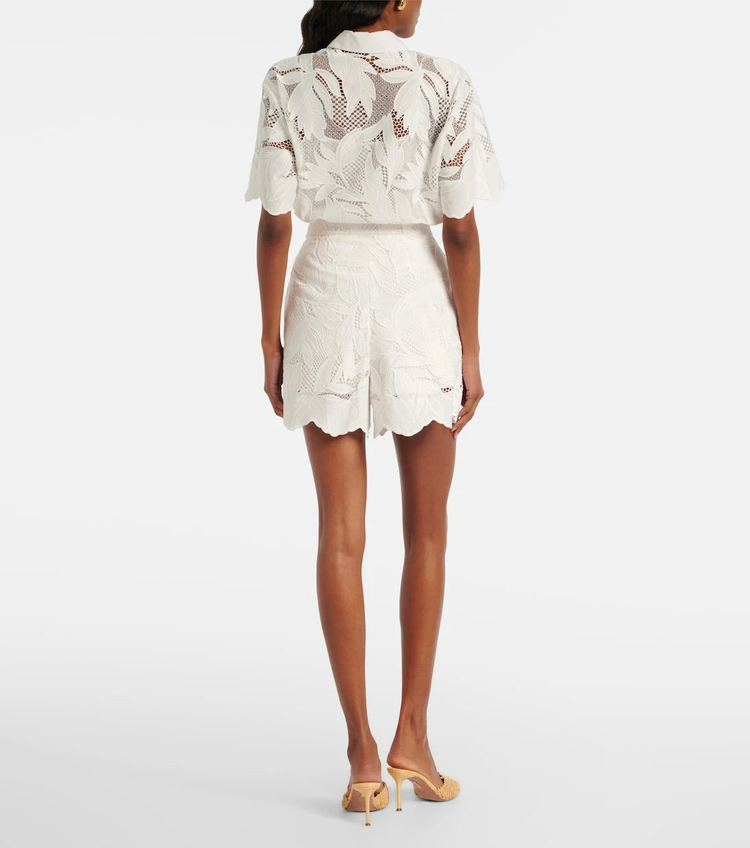 Erdem - Embroidered mesh shorts