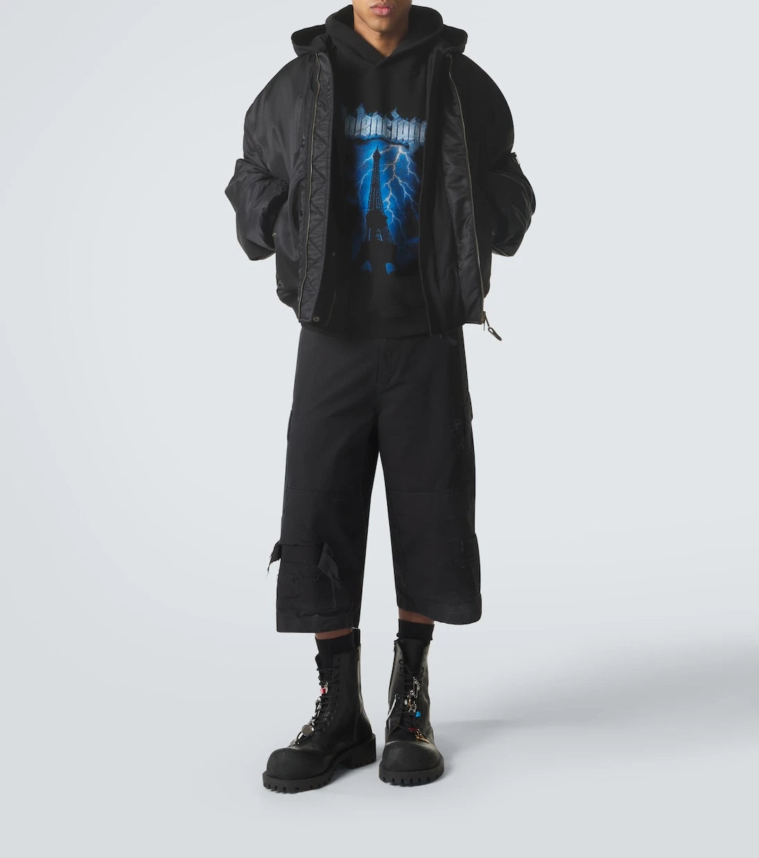 Balenciaga - جاكيت بغطاء للرأس