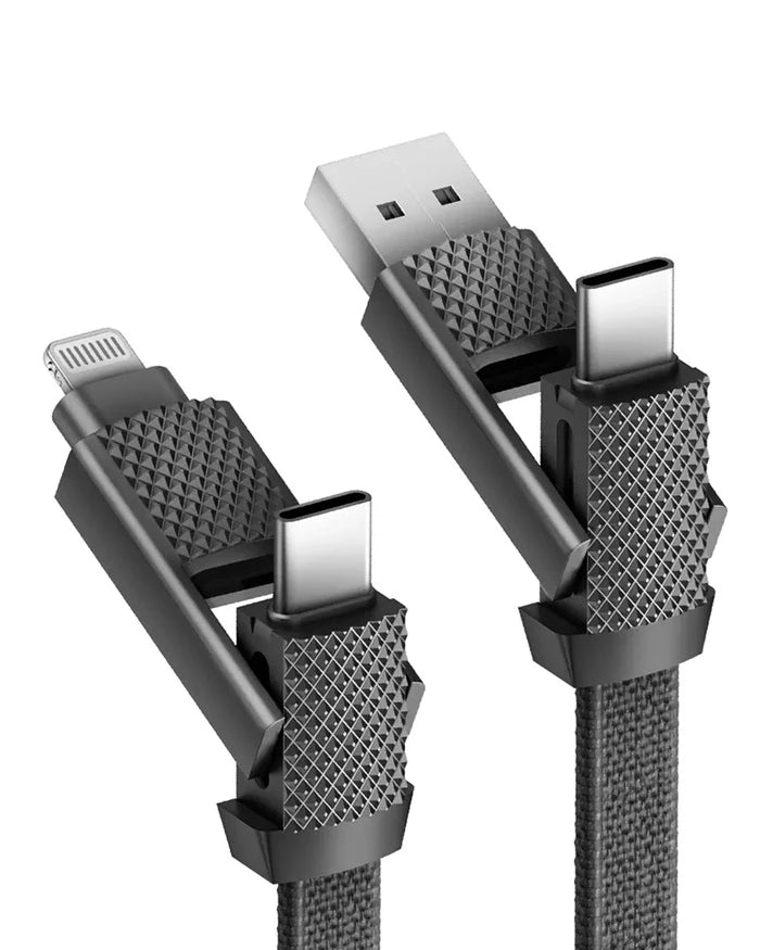 Кабел за зареждане 4в1 Bazic (USB-A, USB-C, USB-C i Lightning) 1 m