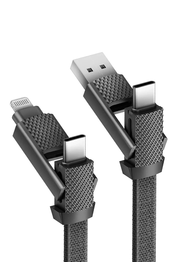 4'ü 1 Arada Şarj Kablosu Bazic (USB-A, USB-C, USB-C ve Lightning) 1 m