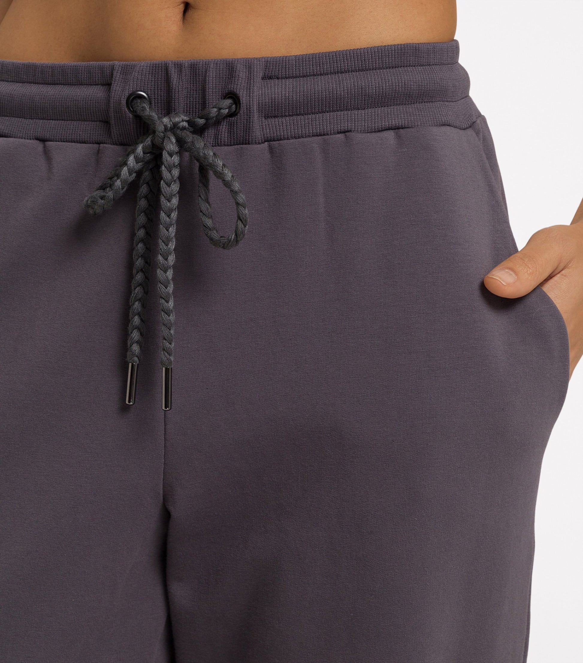 Black Organic Cotton-Blend Natural Living Long Trousers