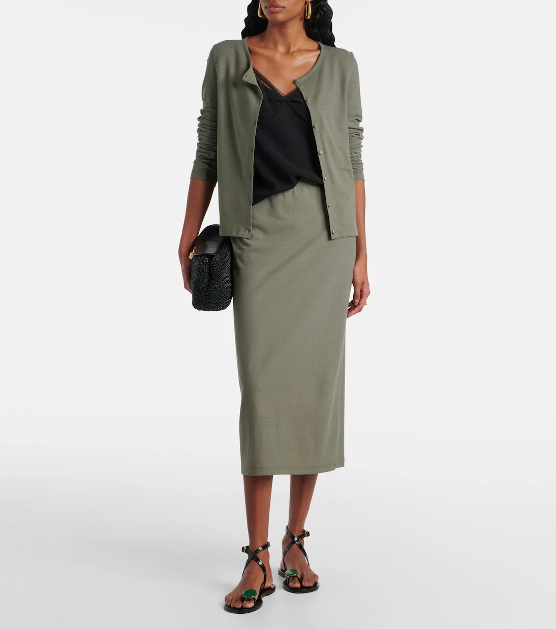 Vince - Cotton midi skirt
