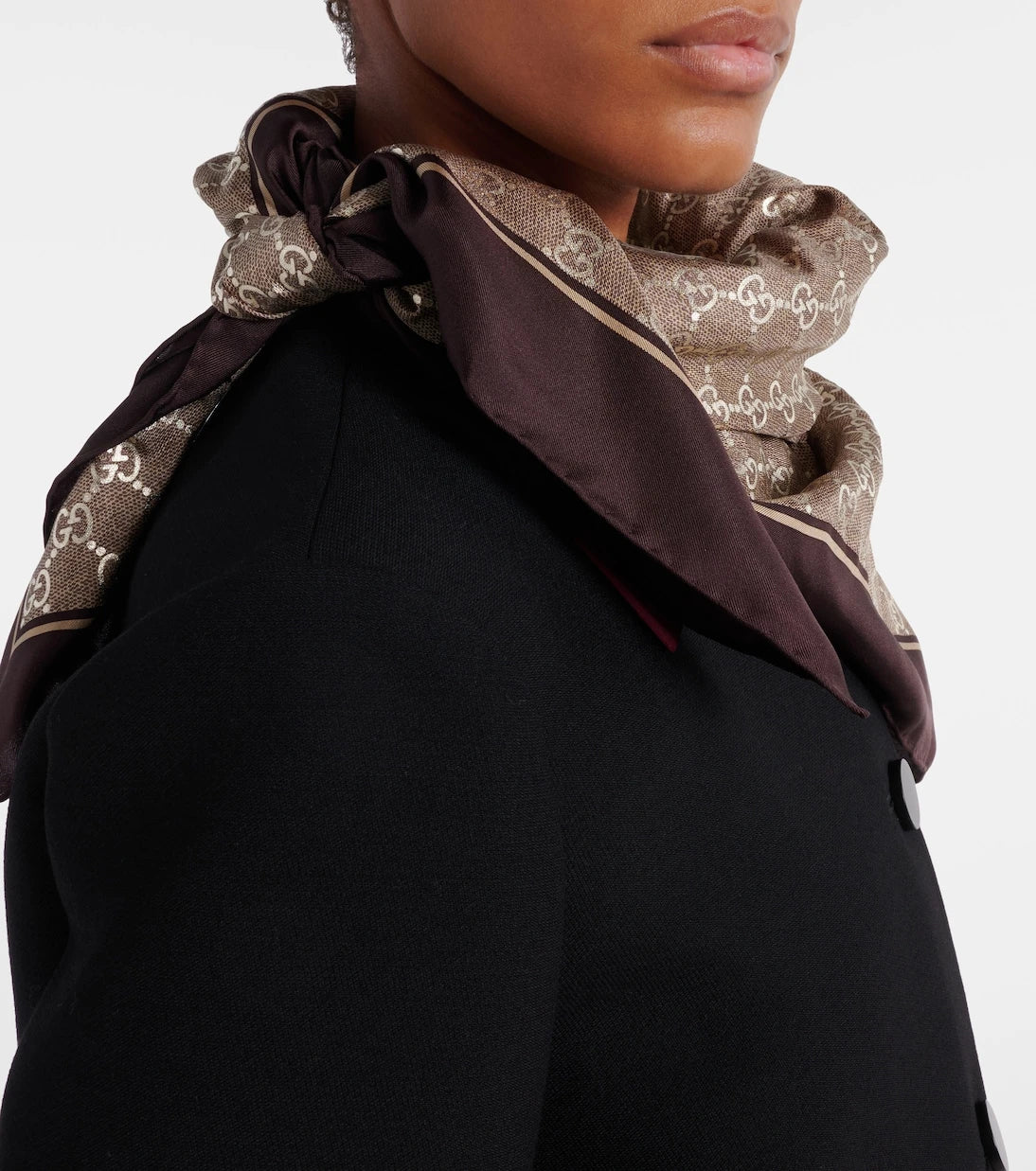 Gucci - GG silk twill scarf
