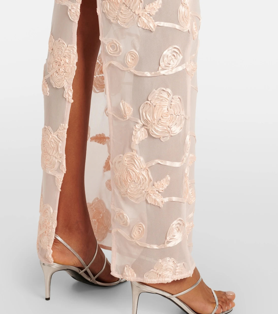 Rotate - Embroidered mesh maxi dress