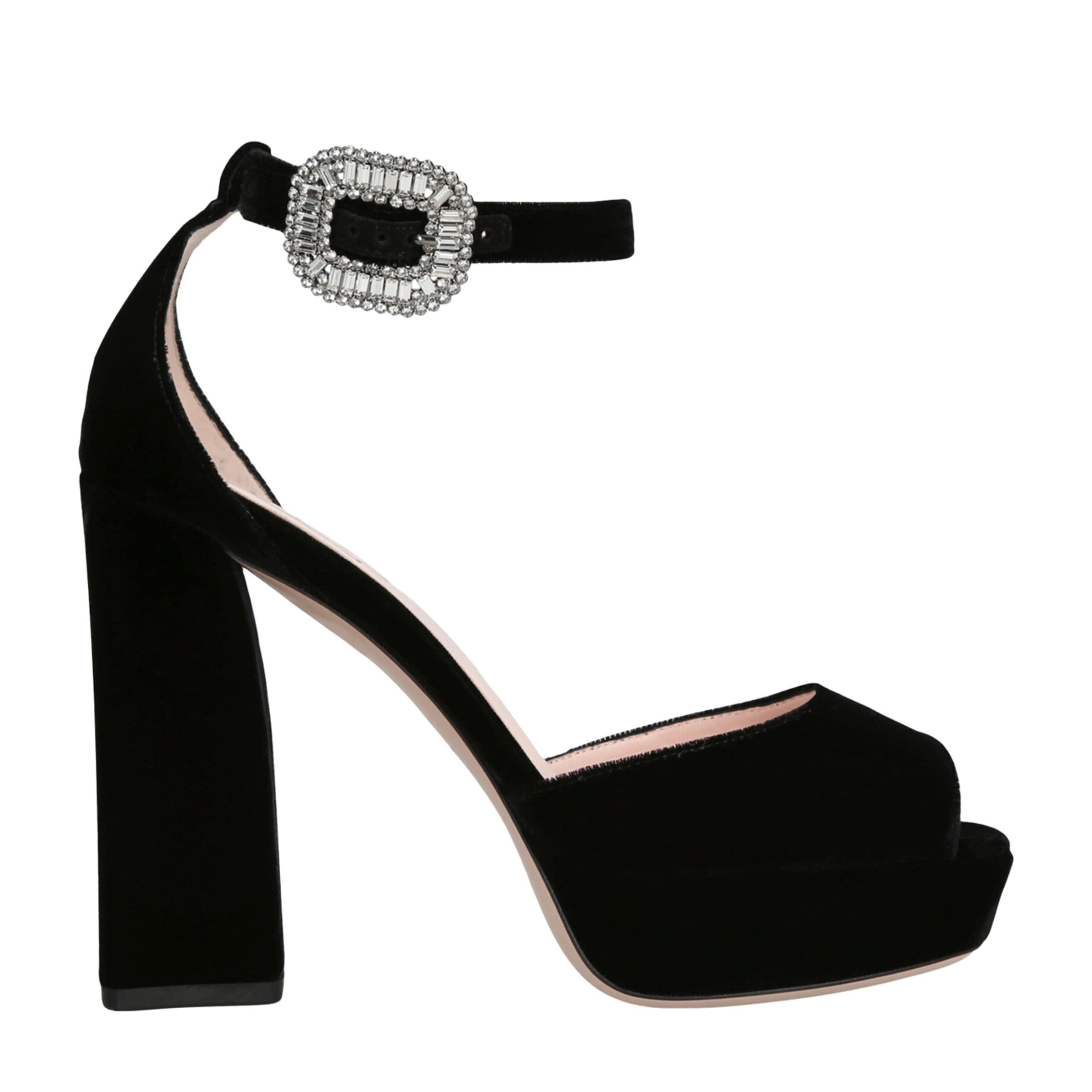 Velvet Platform Sandals 120