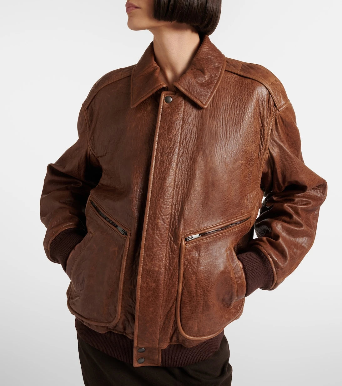 Saint Laurent - Padded leather blouson jacket
