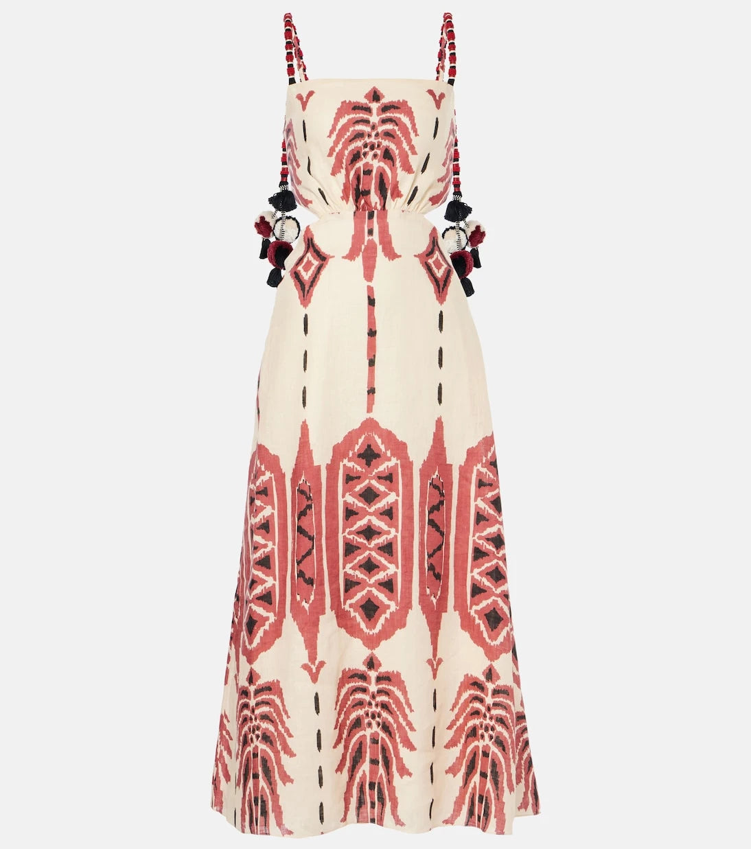 Johanna Ortiz - Embroidered printed linen midi dress