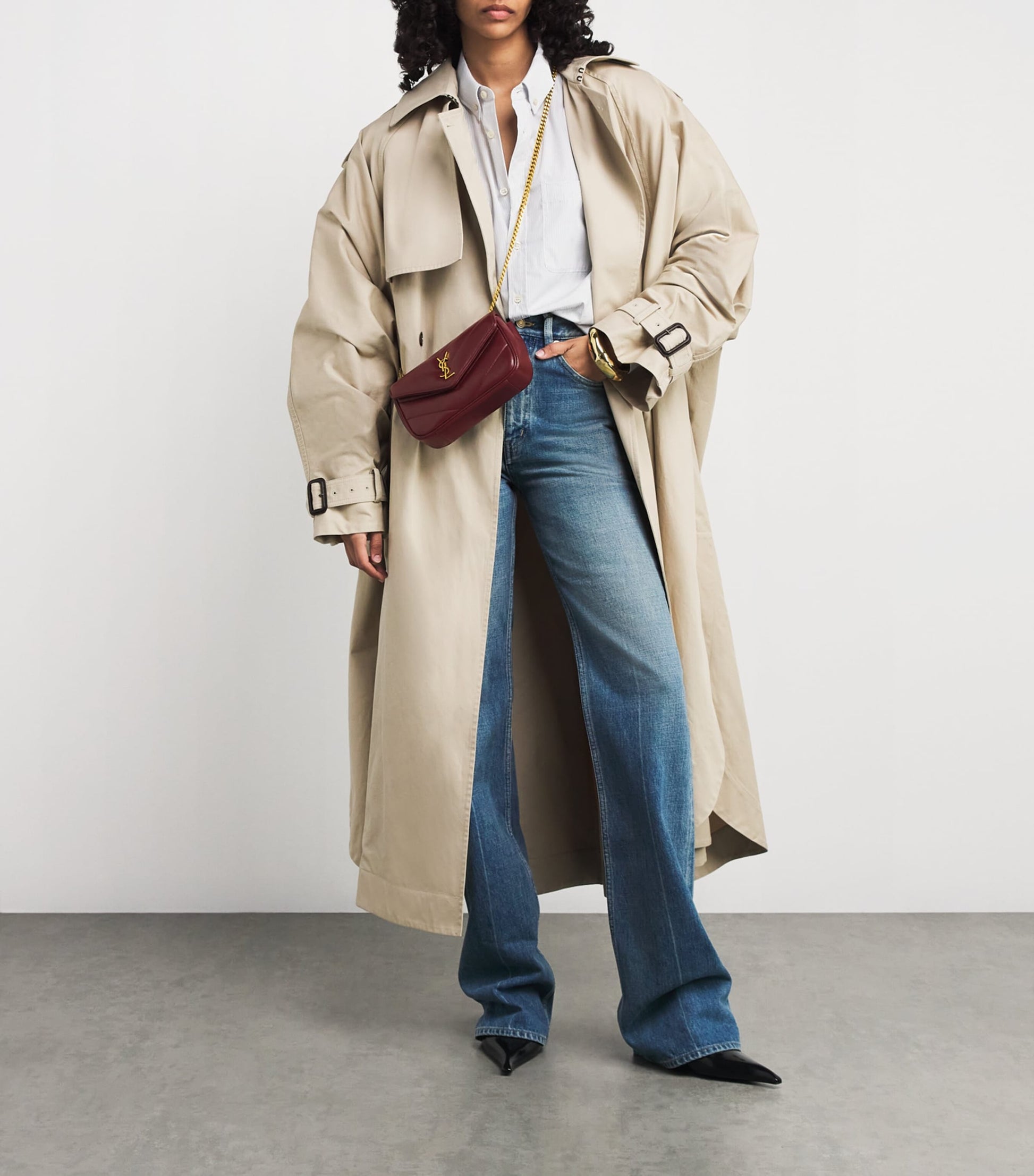 Saint Laurent Burgundy Mini Loulou Shoulder Bag