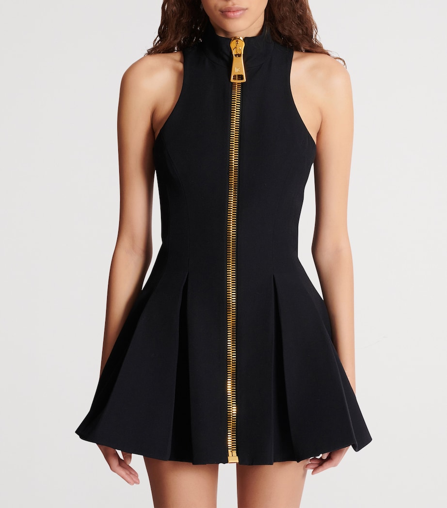 Balmain Wool Zipped Mini Dress