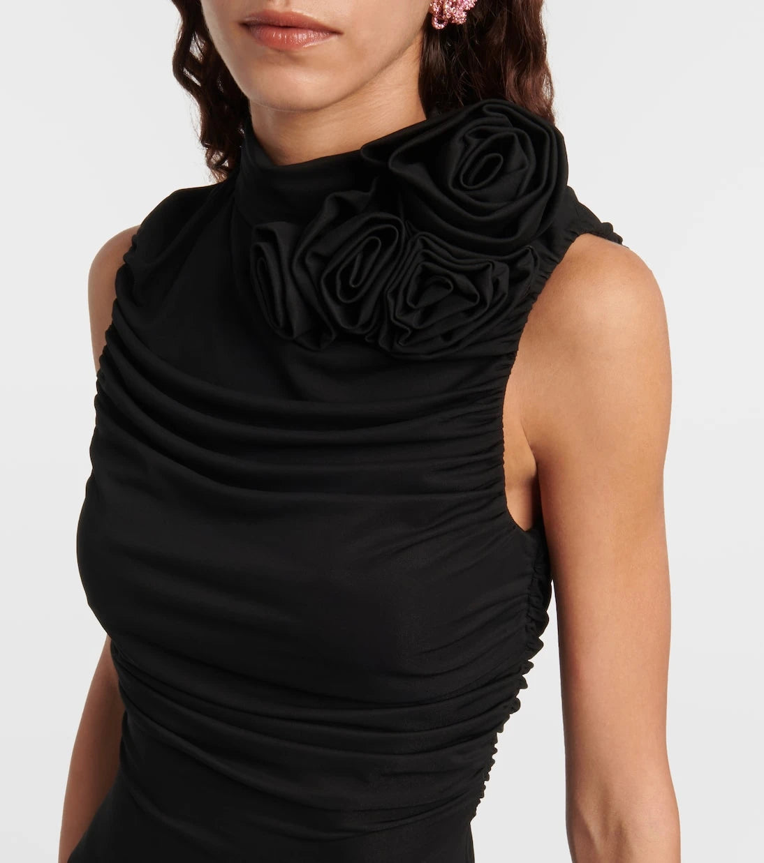 Magda Butrym - Floral-appliqué ruched maxi dress