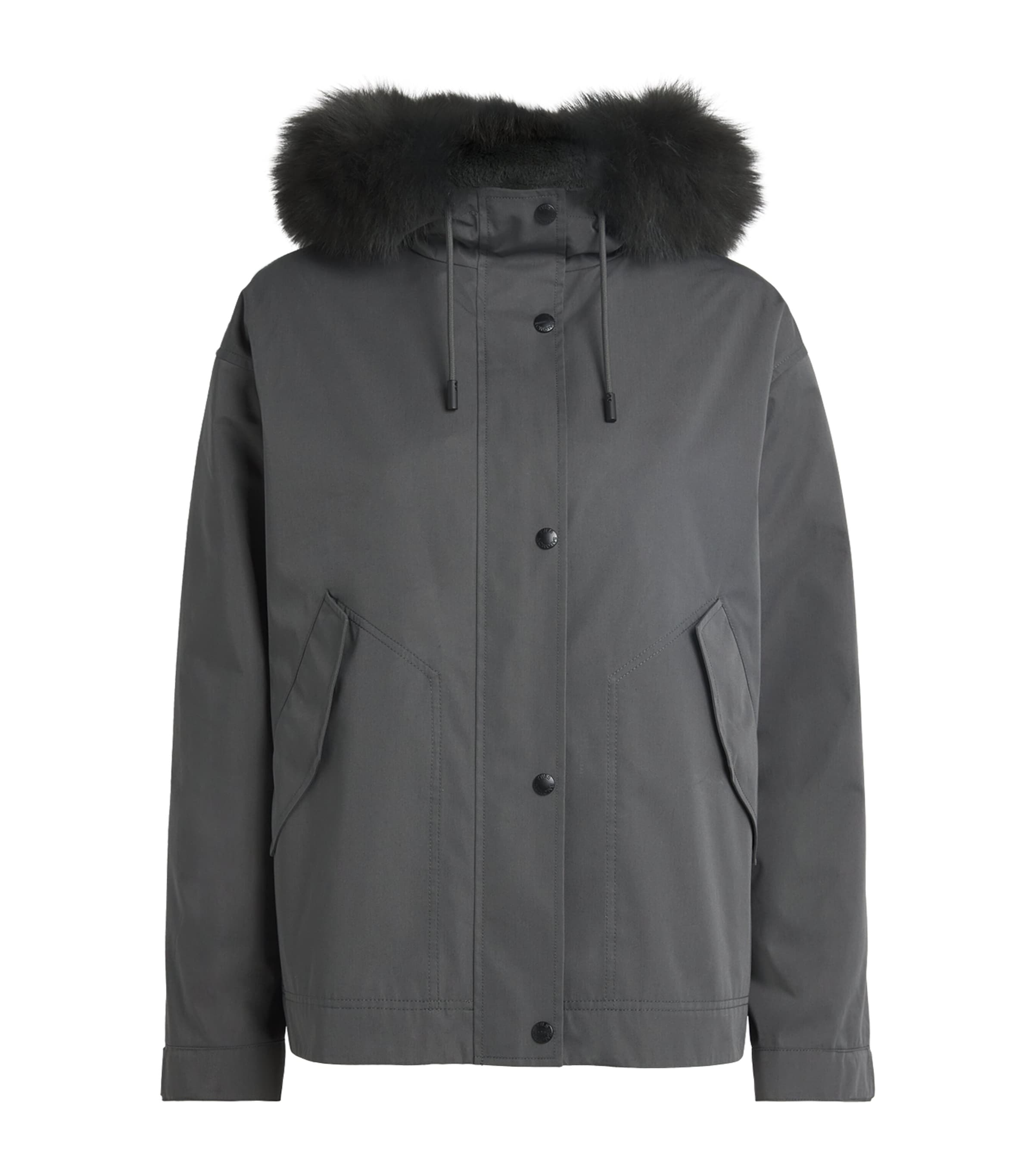 Yves Salomon Waterproof Fur-Trim Parka Coat