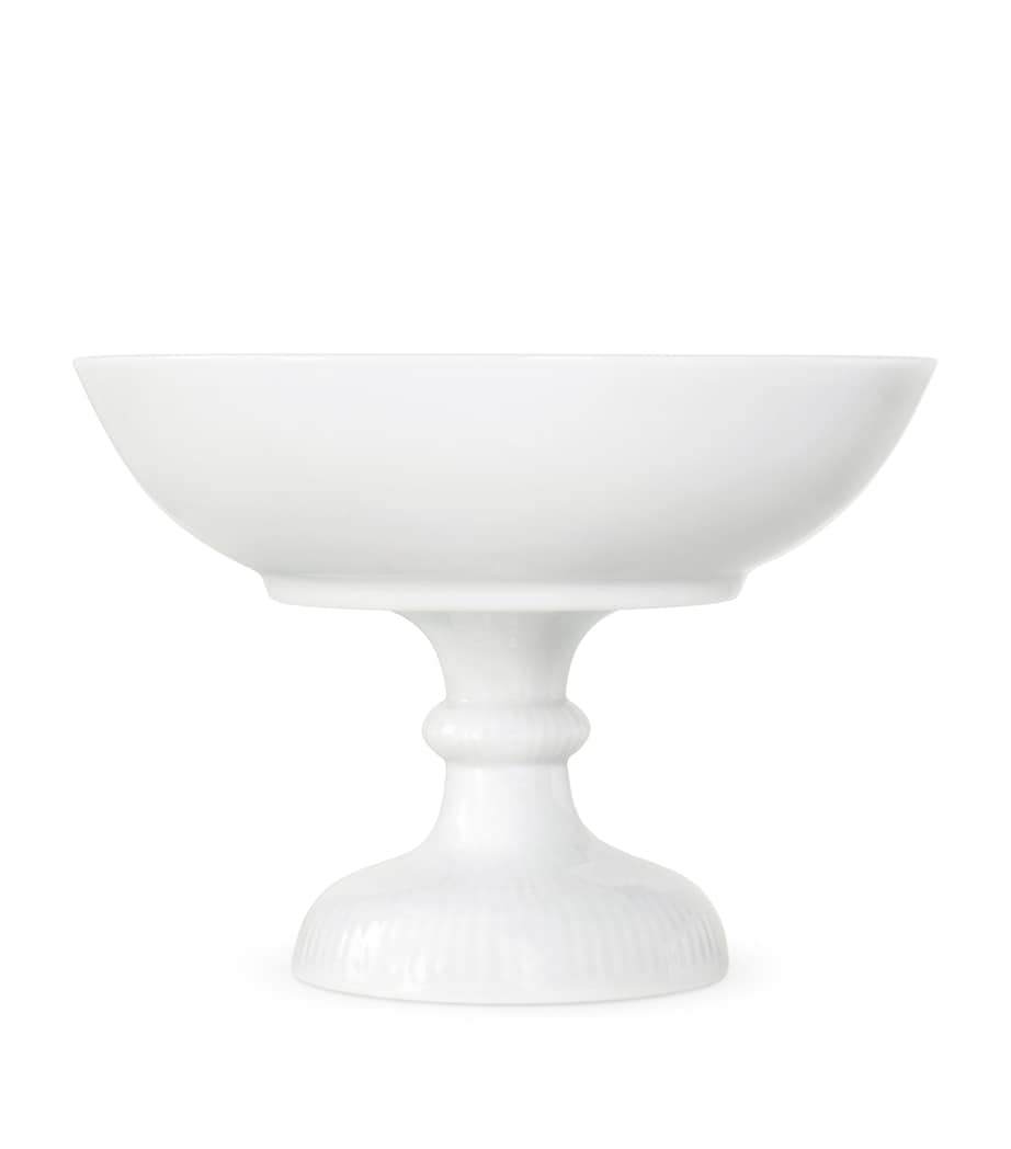 White Fluted Bowl on Foot (21cm)