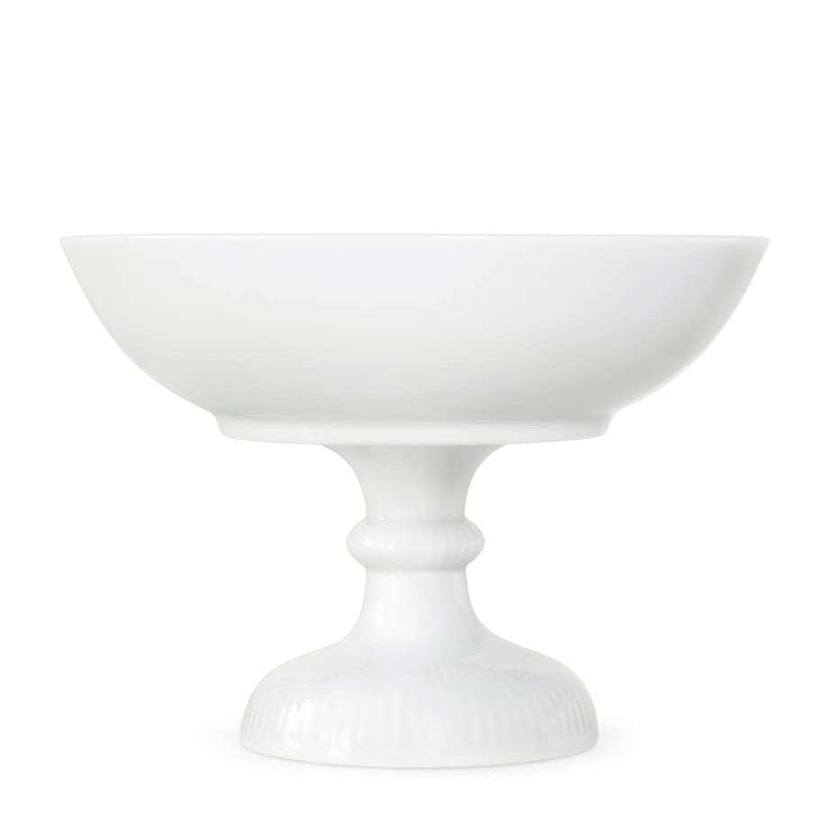 White Fluted Bowl on Foot (21cm)