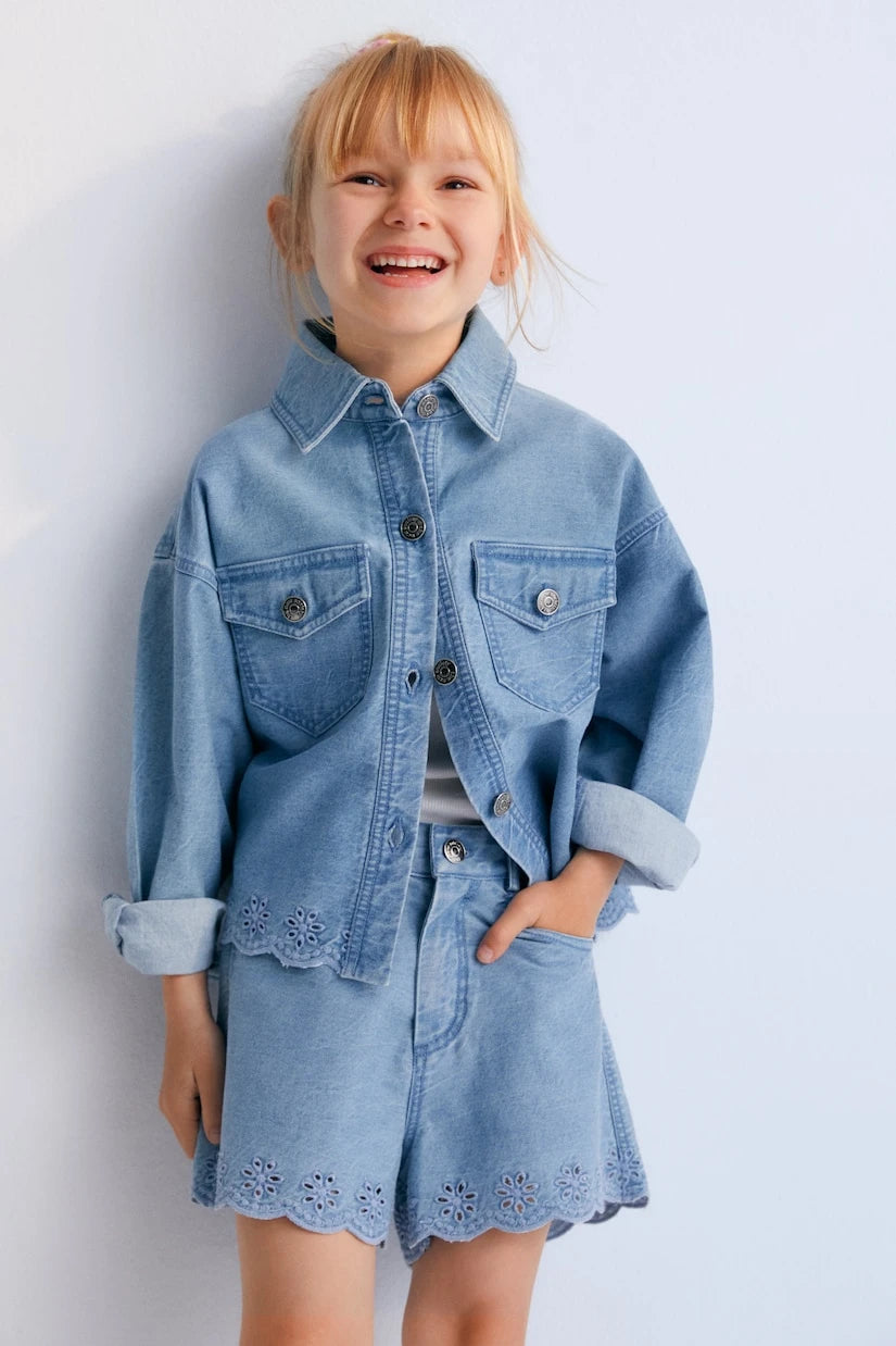 The New Society - Niobe embroidered denim jacket