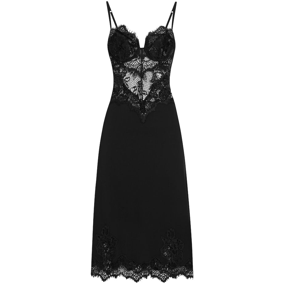 Dolce & Gabbana Multi Silk-Blend Lace Midi Dress