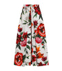 Multi Cotton Poplin Pleated Floral Print Midi Skirt