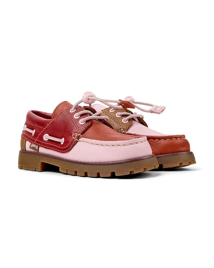 Camper Compas Kids TWS deri çocuk mokasenleri