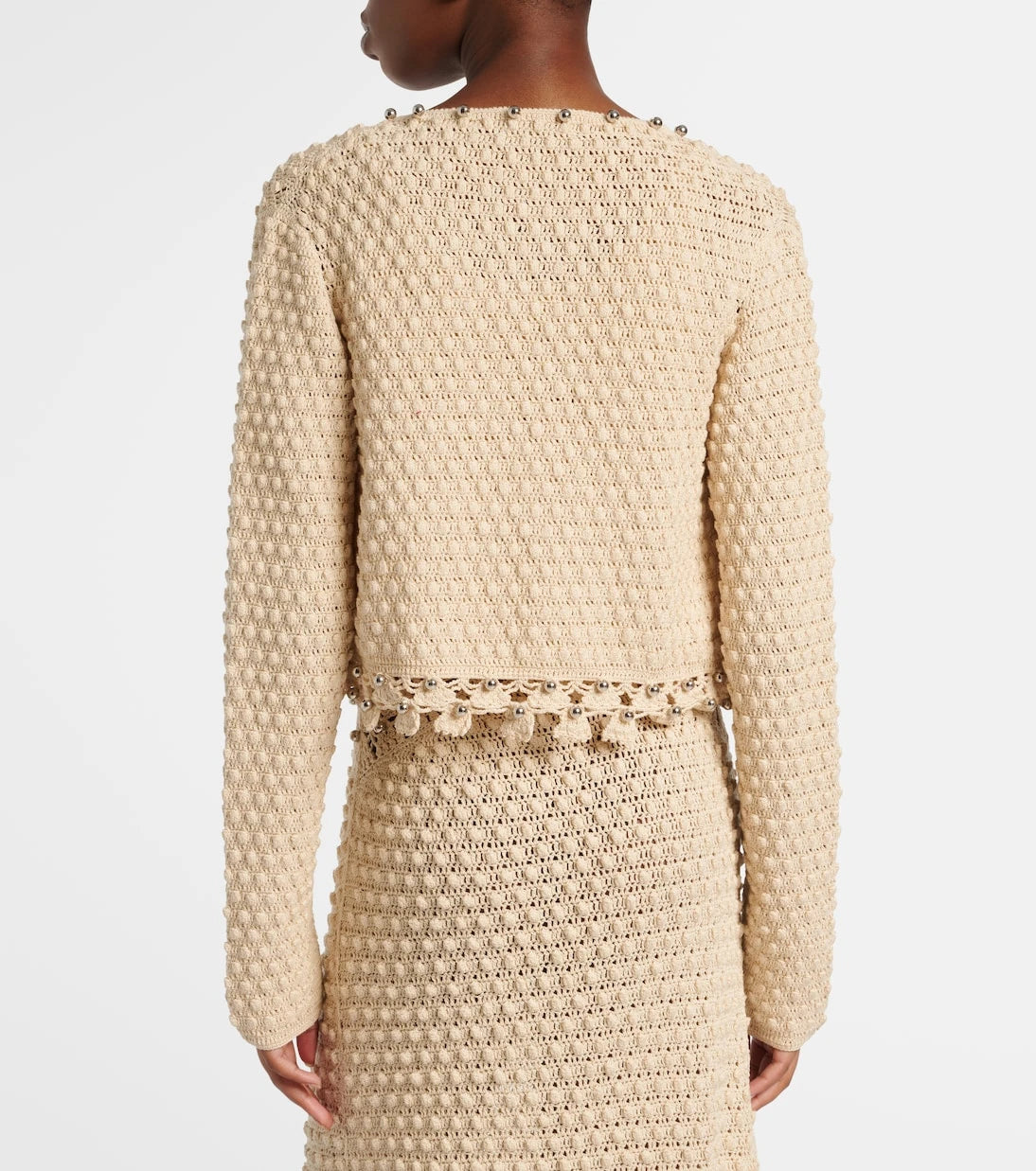 Rabanne - Embellished crochet cotton cardigan