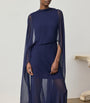 Ralph Lauren Collection Navy Silk Georgette Dylon Dress