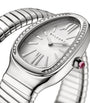 Stainless Steel and Diamond Serpenti Tubogas Watch 35mm