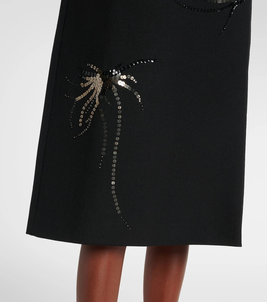 Jacques Wei - Sequined wool pencil skirt