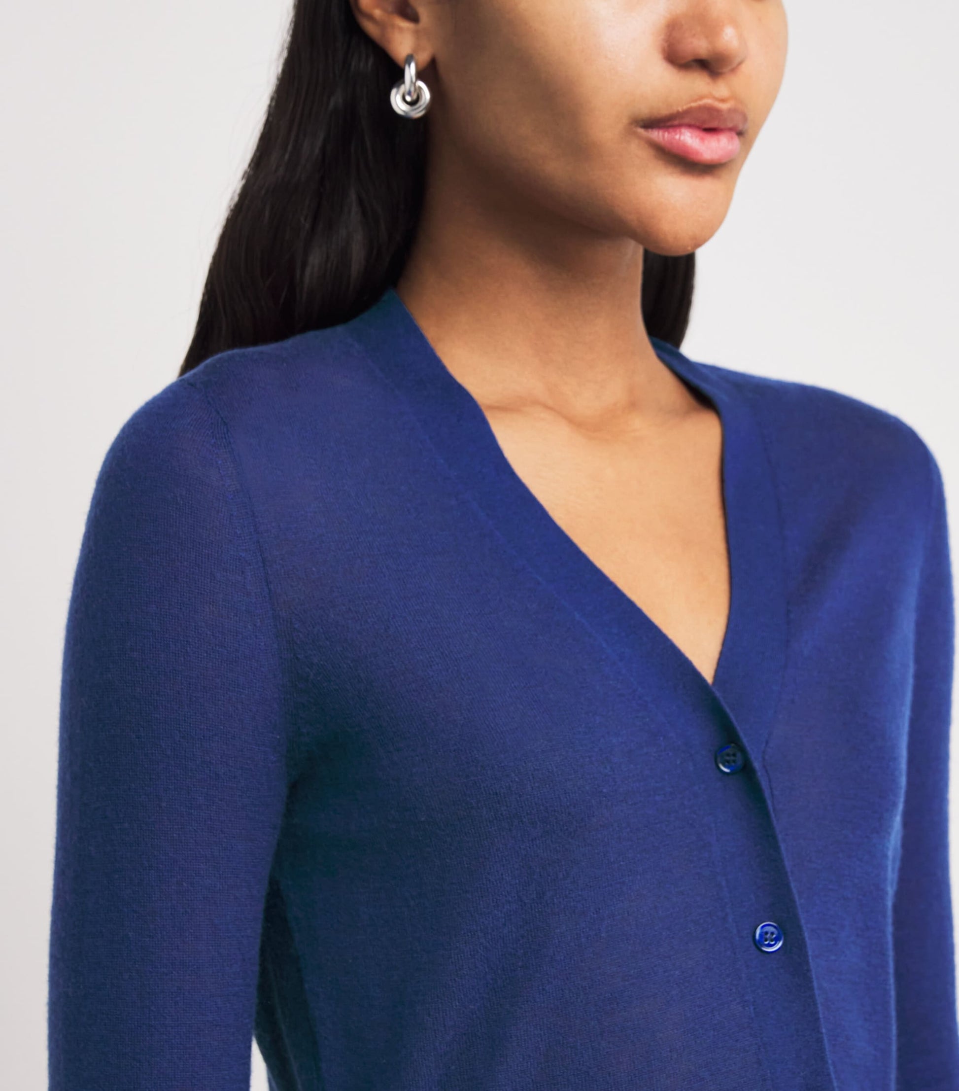 Blue Cashmere Cashair Cardigan