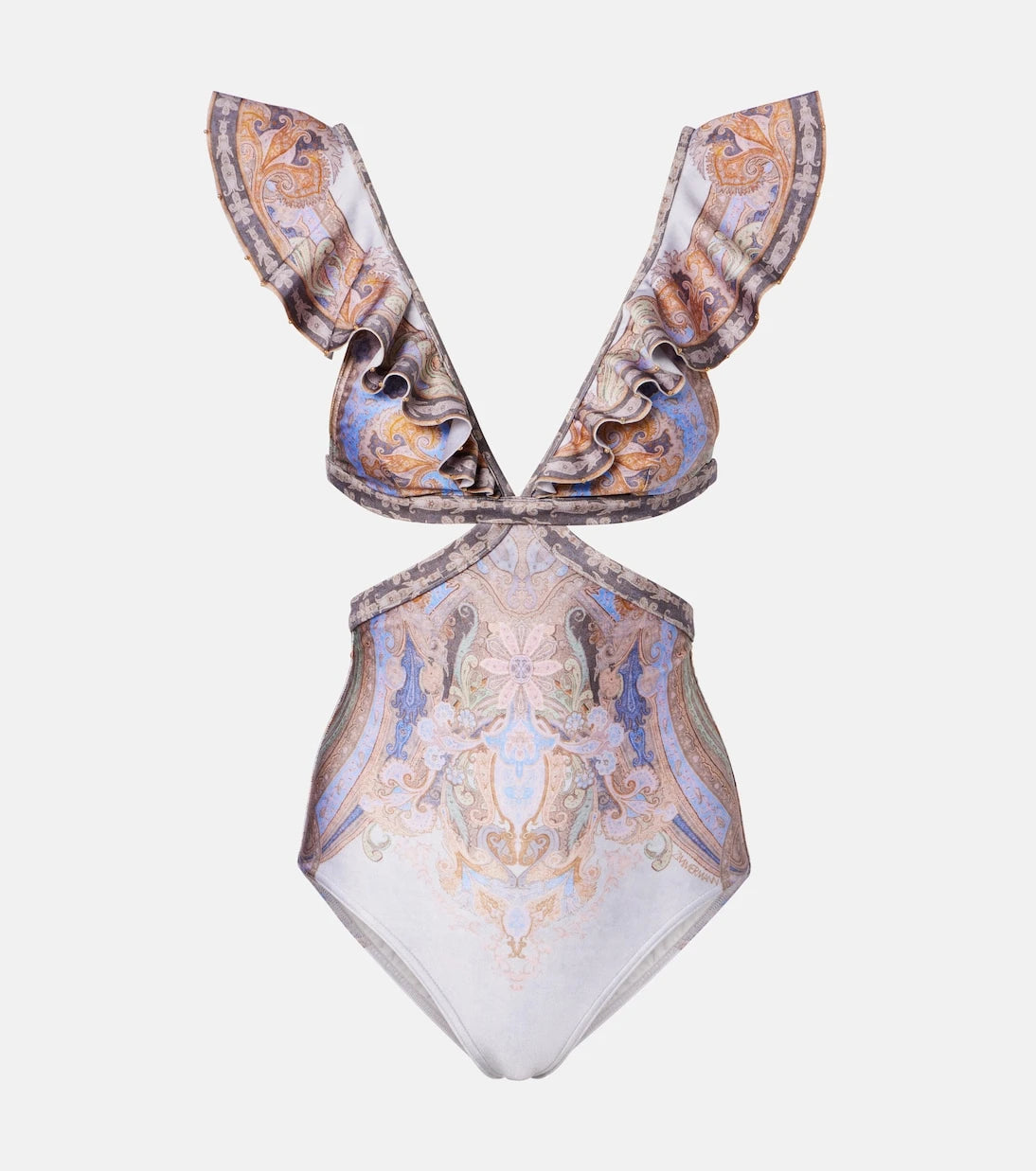 Zimmermann - Como cutout printed swimsuit