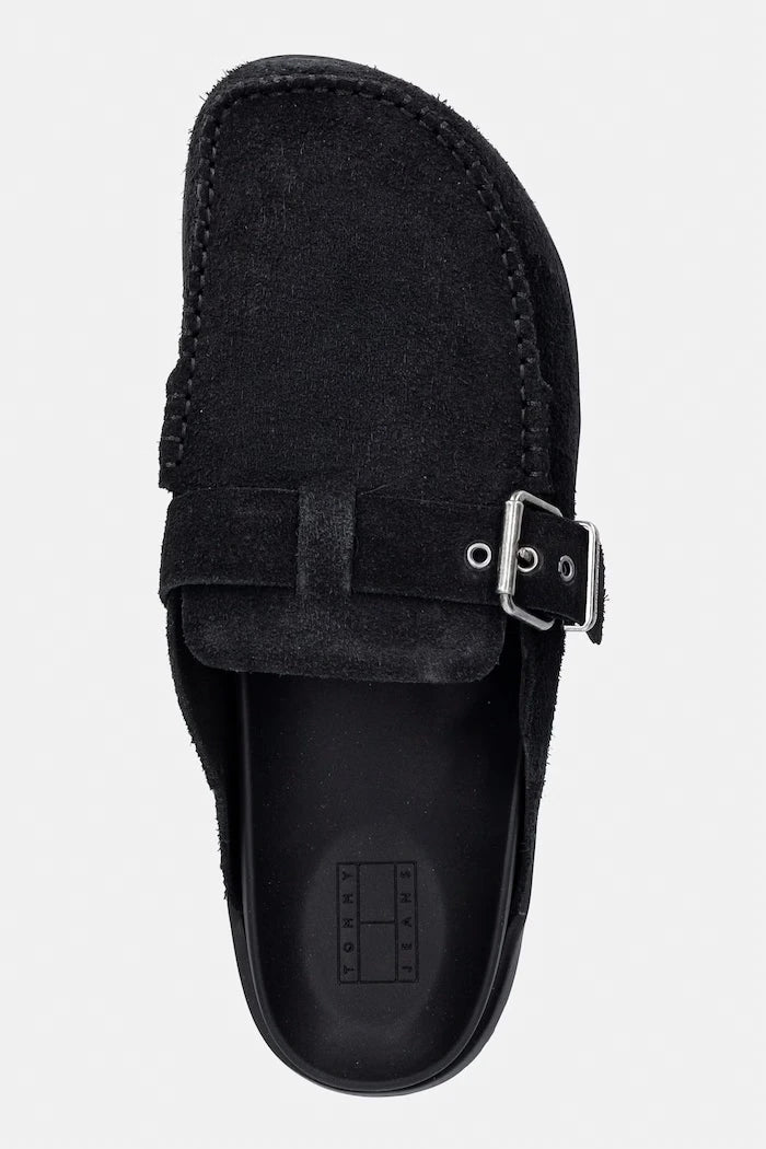 Tommy Jeans чехли мъжки от велур BIND MULE WASHED SUEDE