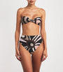 Multi Marmo Print High-Rise Bikini Bottoms