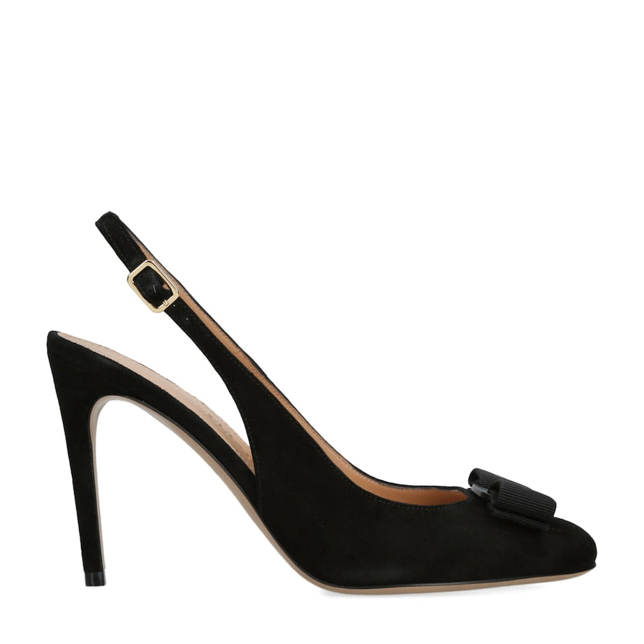 Salvatore Ferragamo Suede Vibily Slingback Pumps 95
