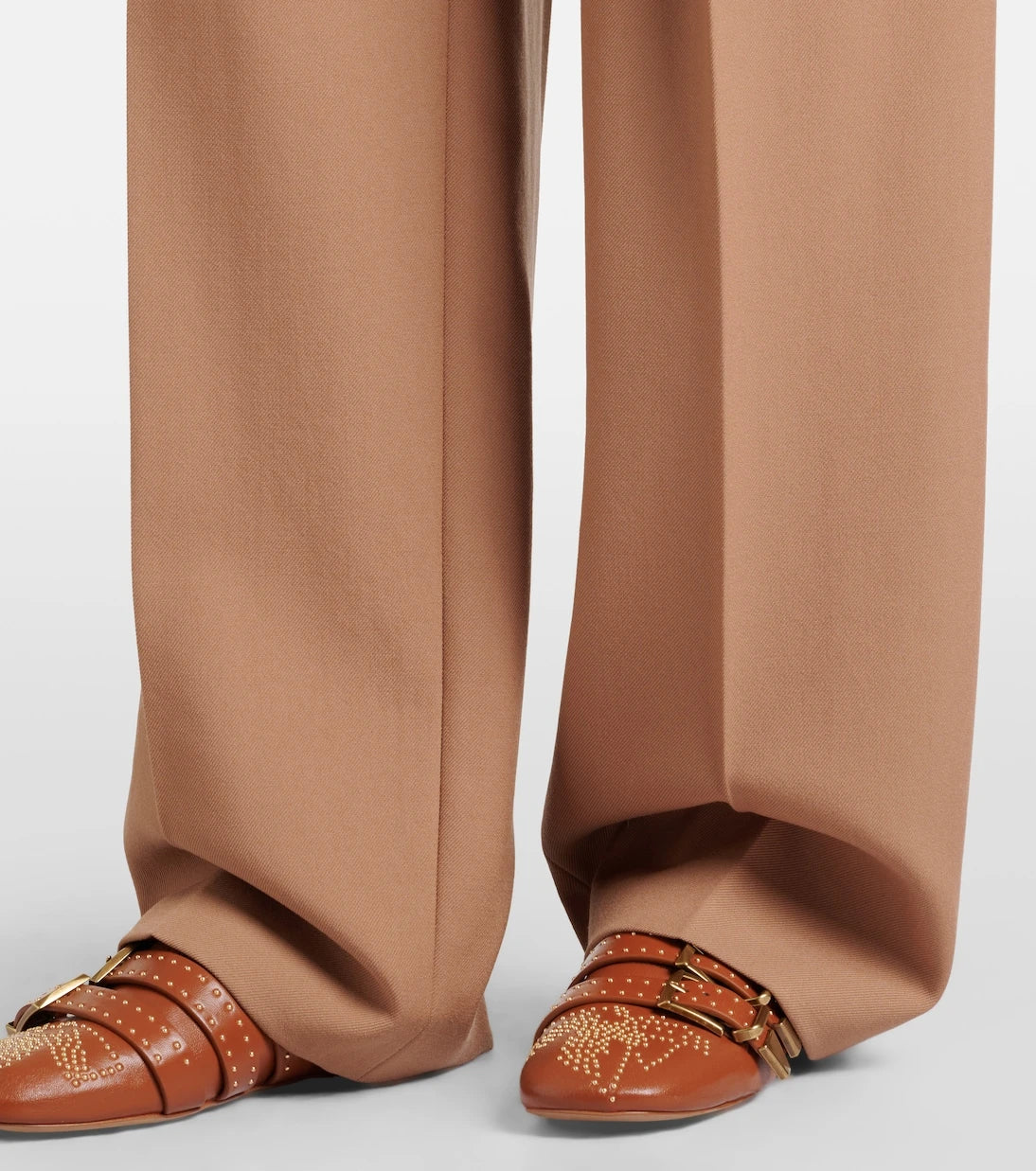 Chloé - Virgin wool gabardine wide-leg pants