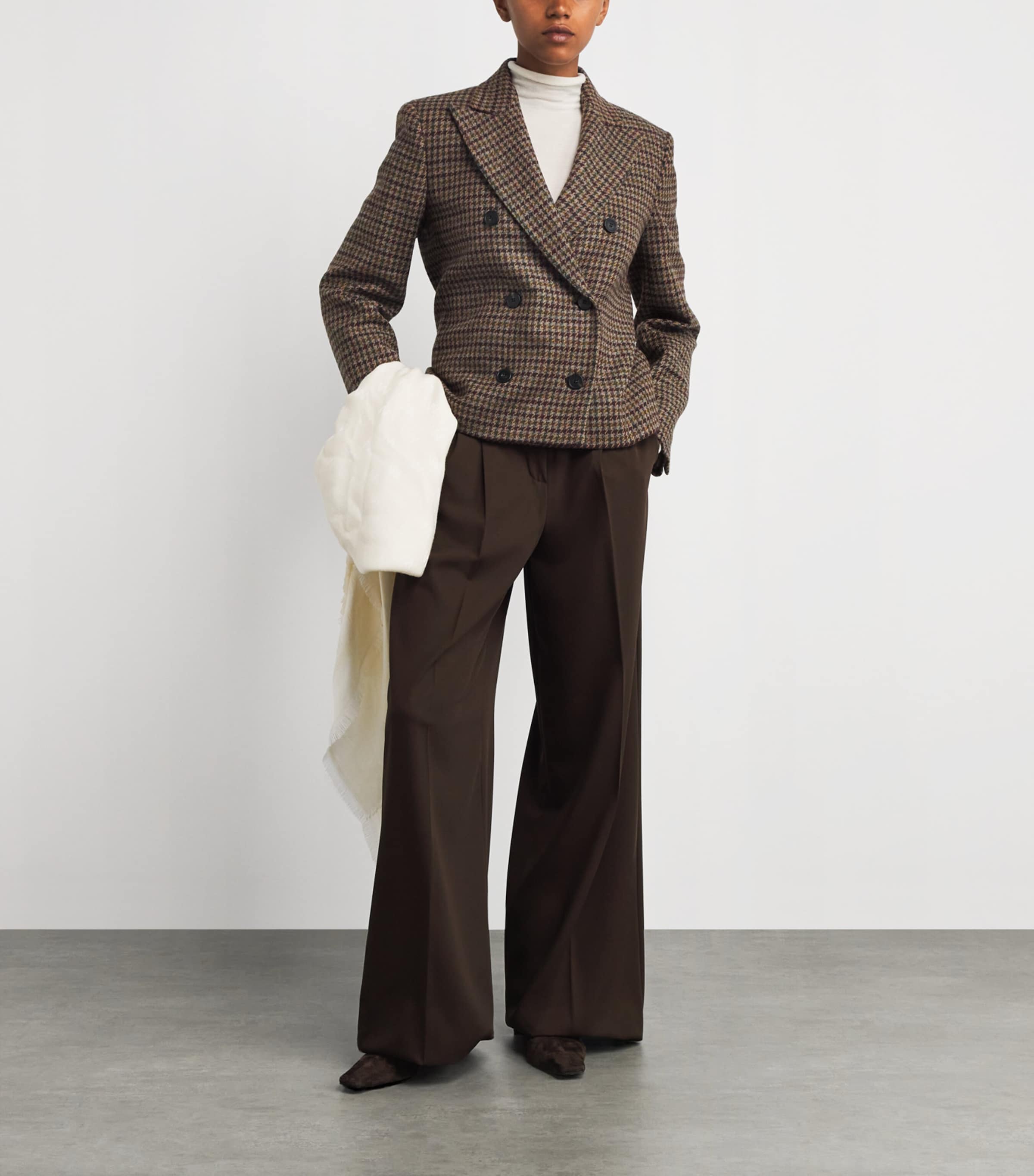 Weekend Max Mara Purple Stretch Wool Double-Breasted Blazer