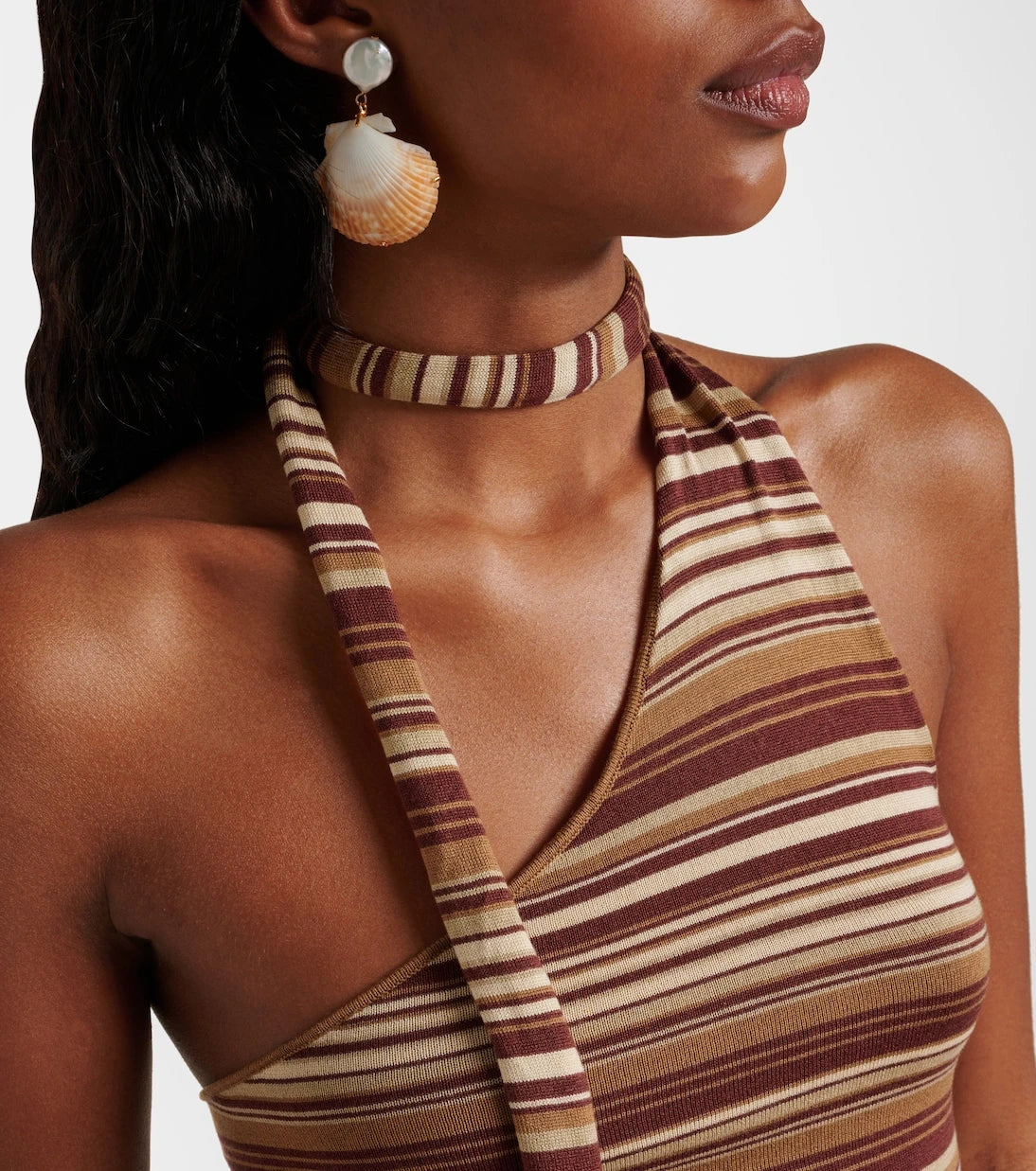 Aya Muse - Scarf-detail knitted silk-blend top