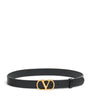 Valentino Garavani Black Leather VLogo Signature Belt
