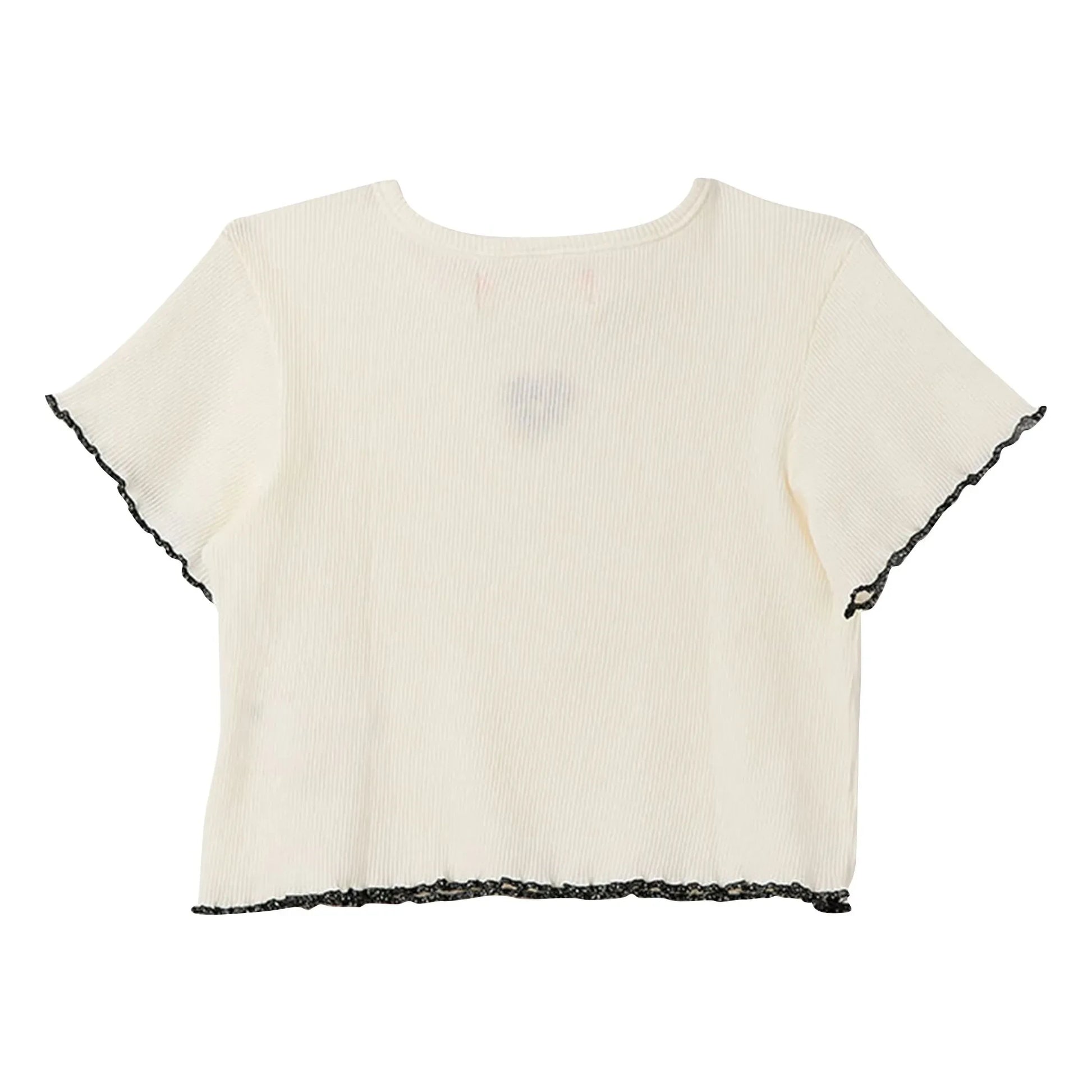 Fabula - Ribbed Flower T-Shirt | White