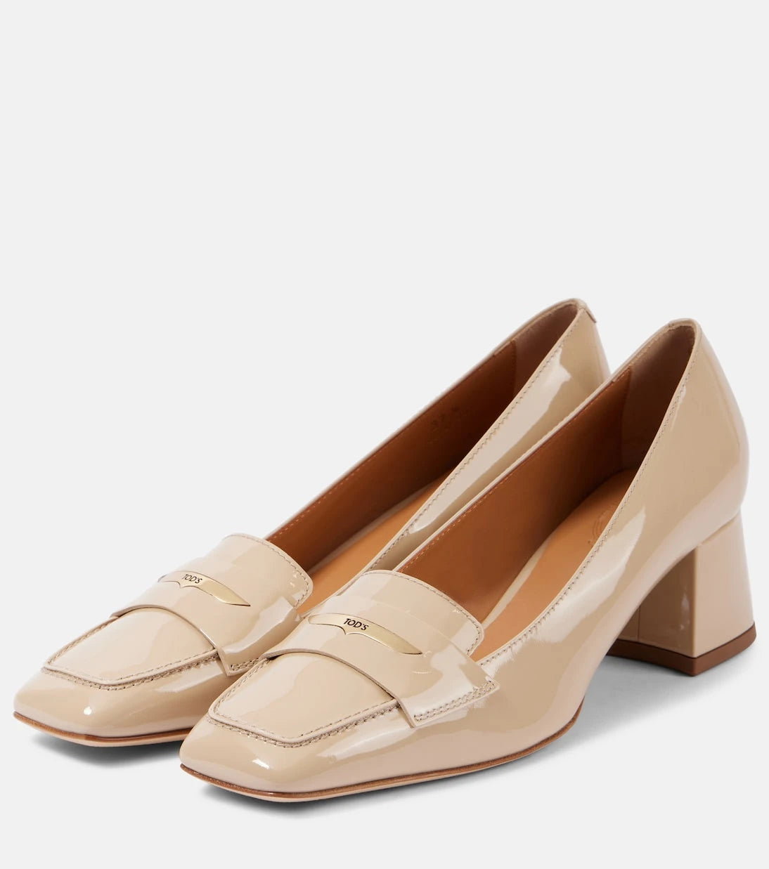 Tod's - 50 patent leather loafer pumps