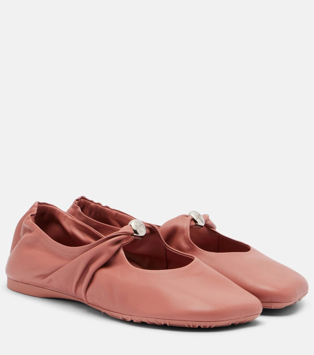 Loewe - Pebble Soft leather Mary Jane flats