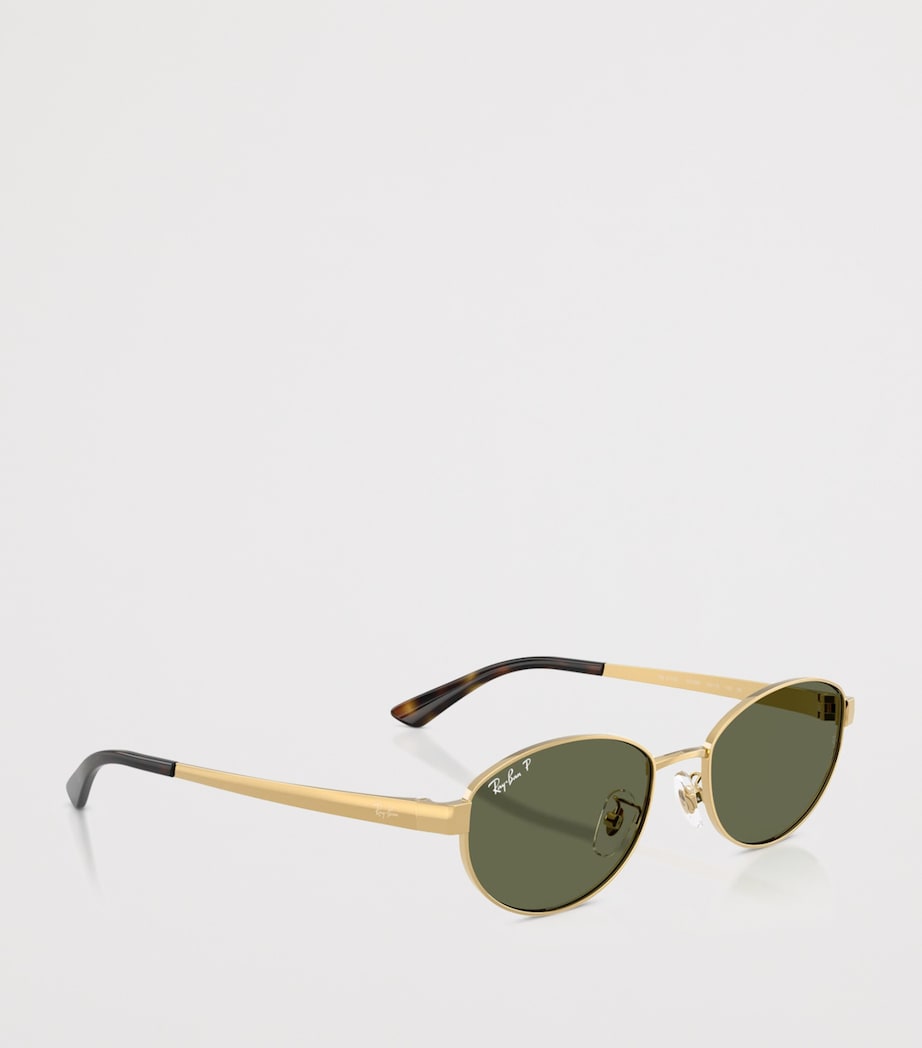Ray-Ban Gold RB3774D Metal Oval Sunglasses
