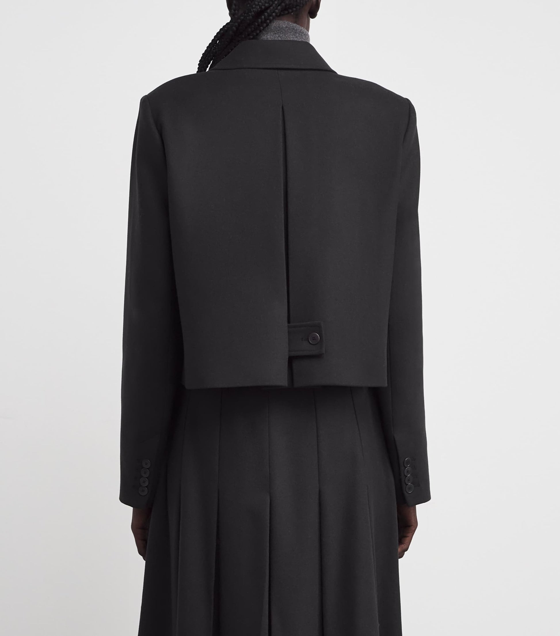 Virgin Wool Flannel Cropped Blazer