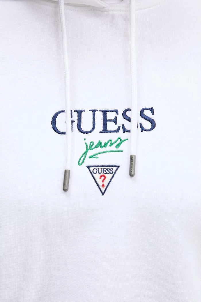Guess Jeans kadın pamuklu kapüşonlu sweatshirt