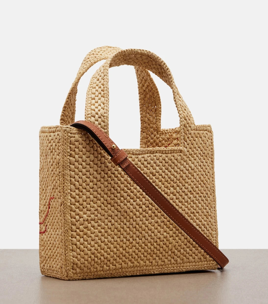 Loewe - Paula's Ibiza Font Mini raffia tote bag