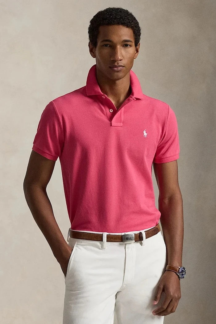 Памучна тениска с яка Polo Ralph Lauren