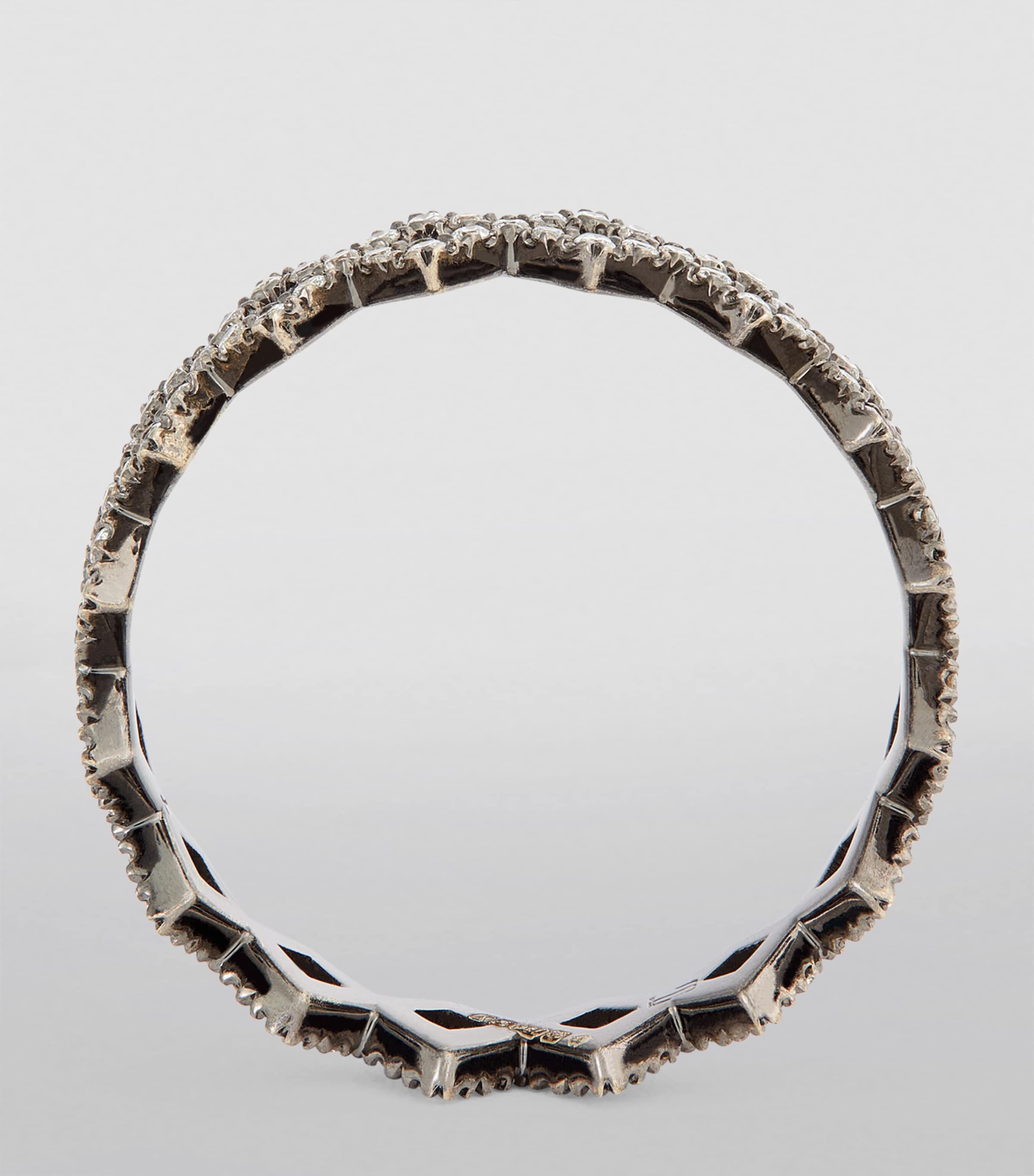 Eva Fehren Blackened White Gold and Diamond Rex Ring