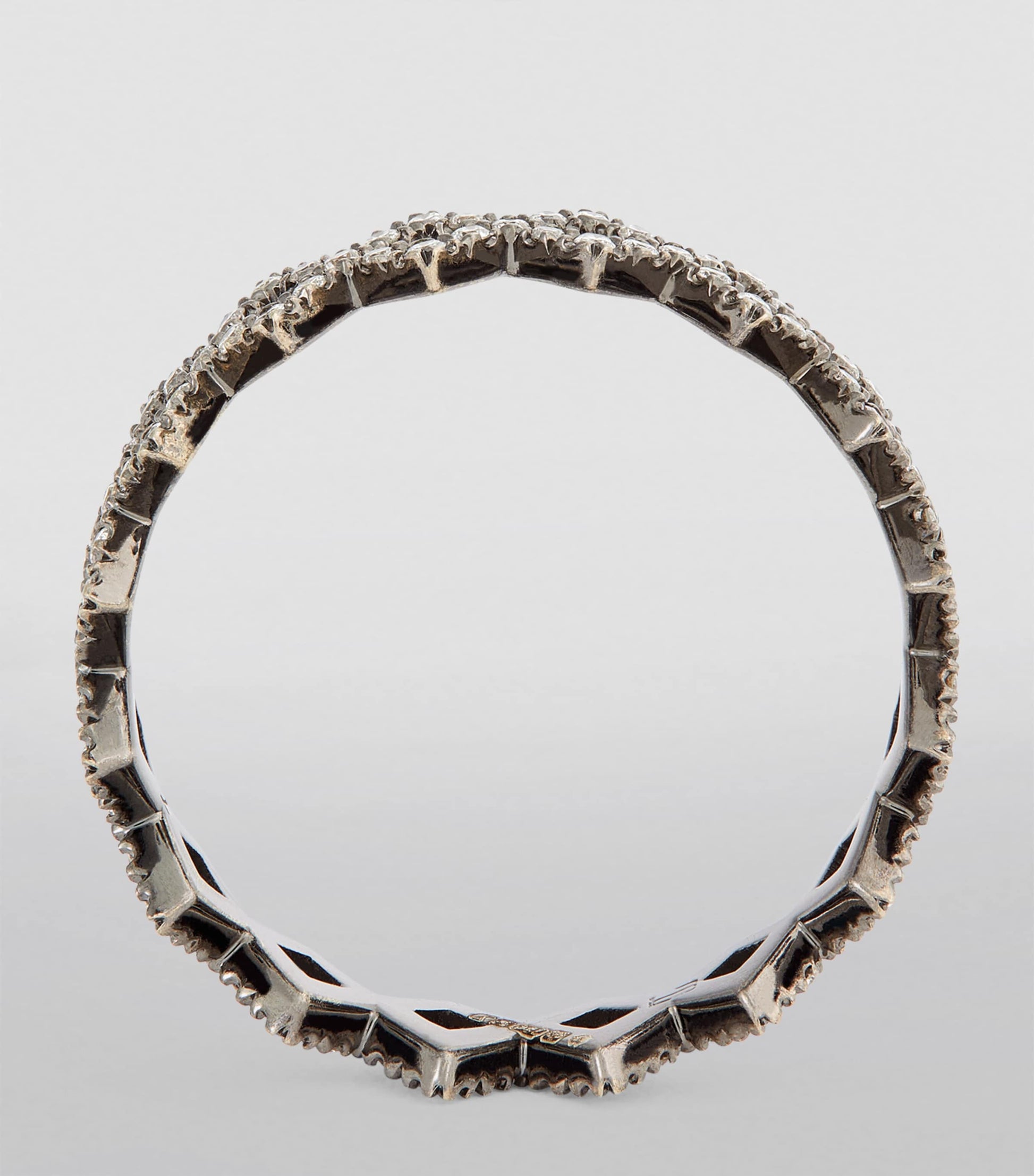 Eva Fehren Blackened White Gold and Diamond Rex Ring