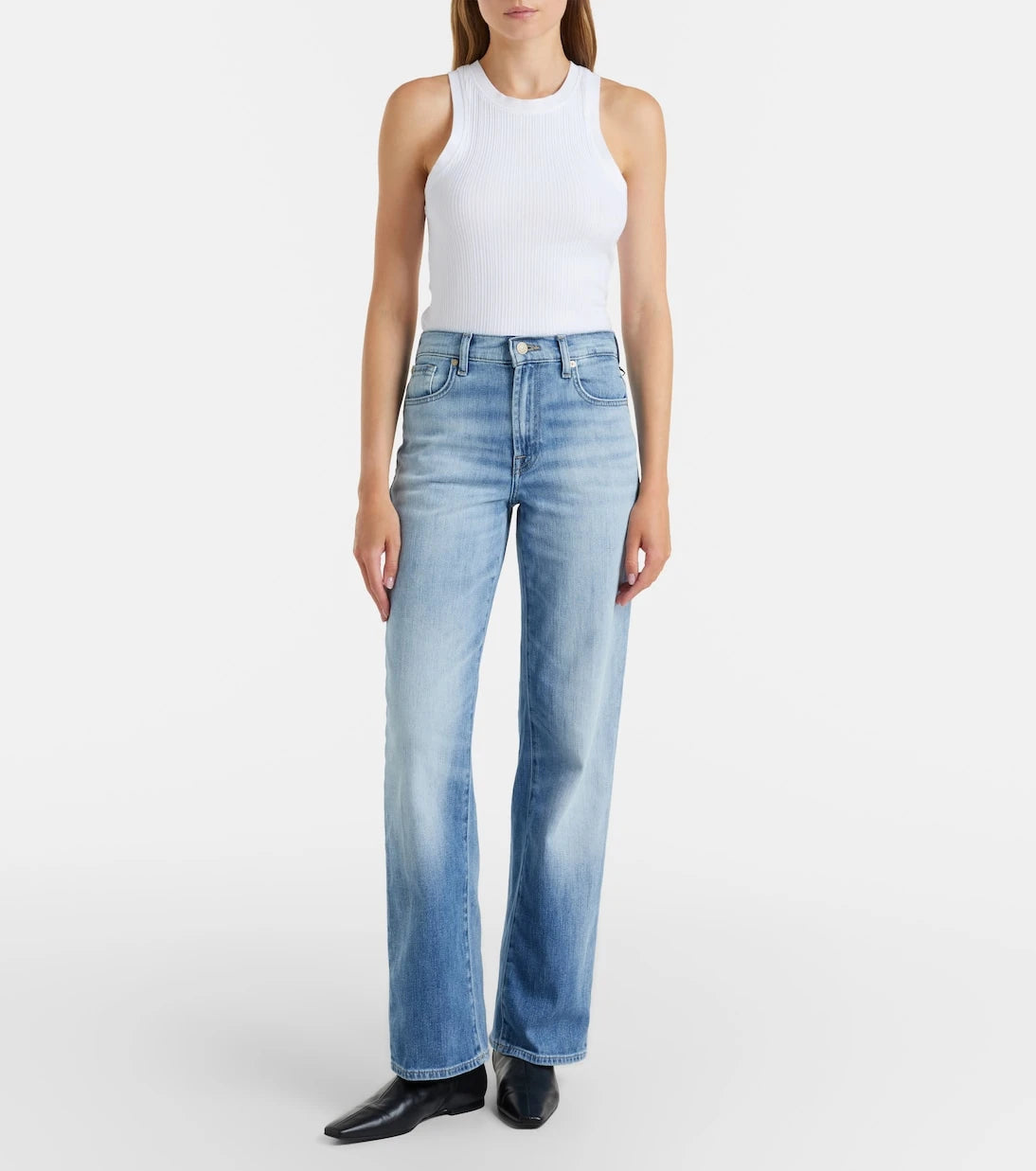 7 For All Mankind - بنطلون جينز بقصة مستقيمة "ستوفبايب"