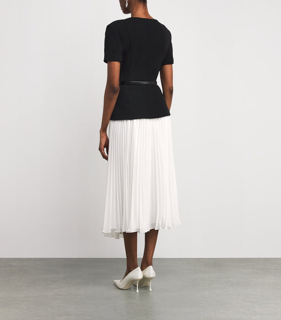 Self-Portrait Black Chiffon Skirt Maxi Dress